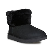 UGG Fluff Mini Quilted Black Boots - Women's