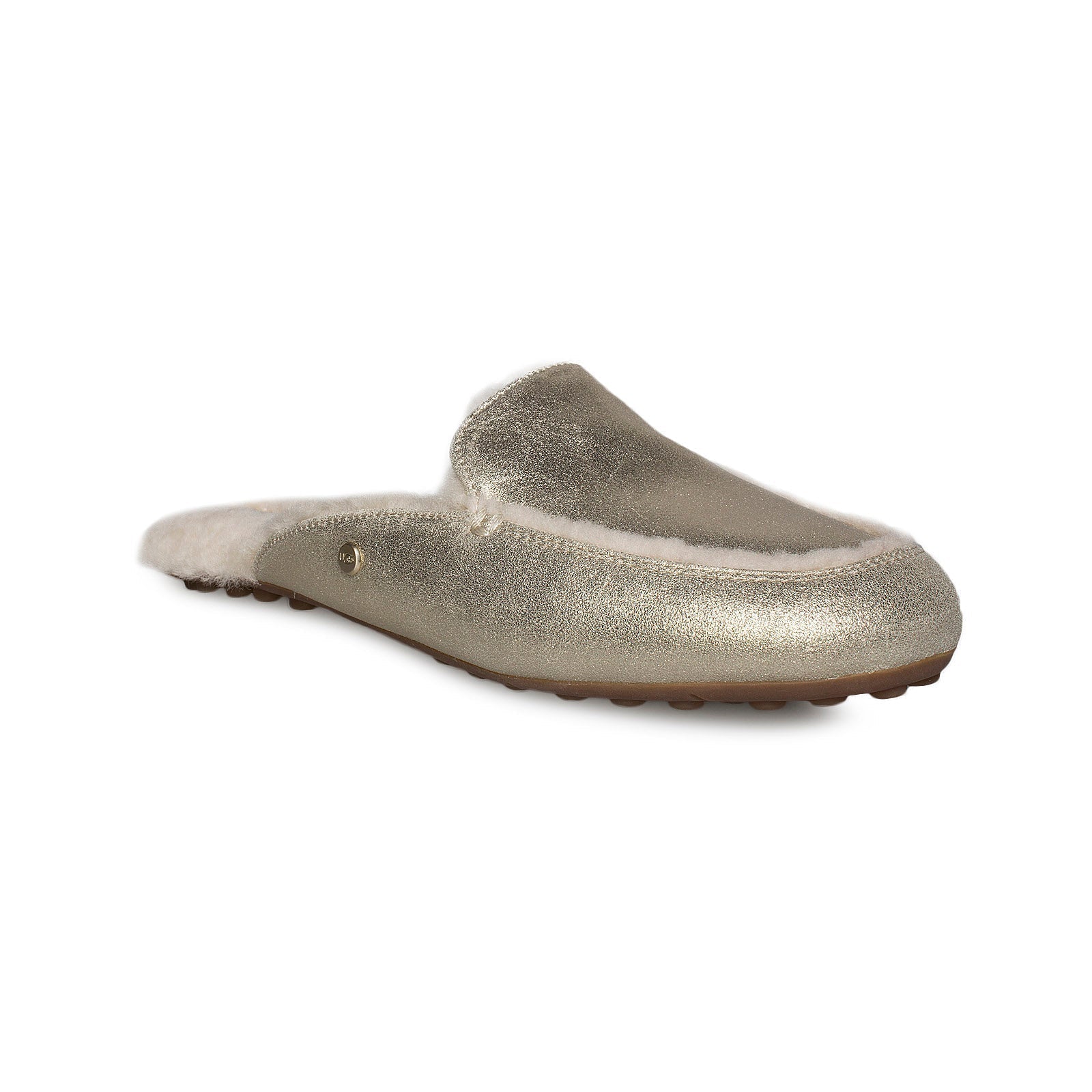 UGG Lane Metallic Platinum Gold Slippers - Women's