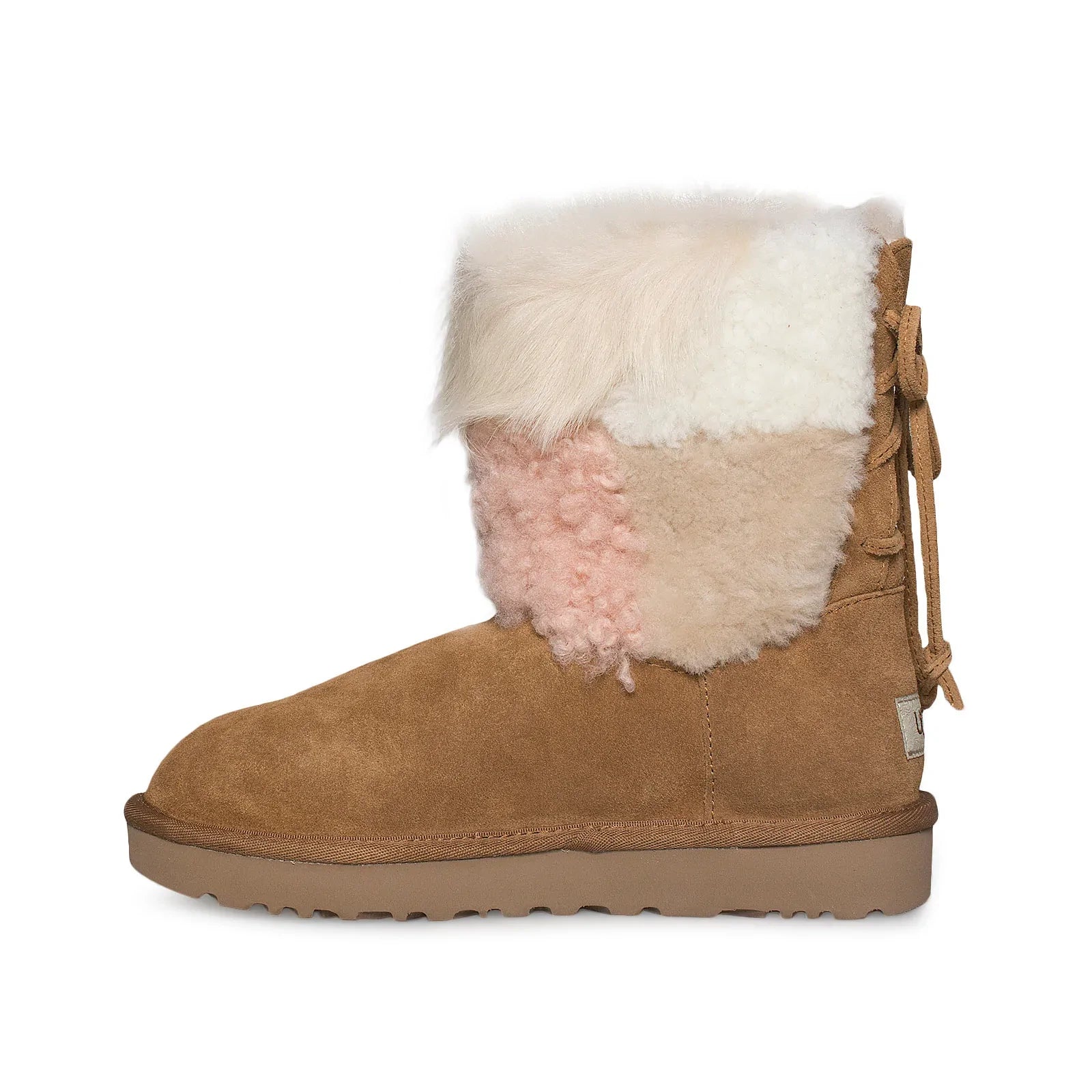 UGG Classic Short Patchwork Fluff Chestnut Boots - Women's