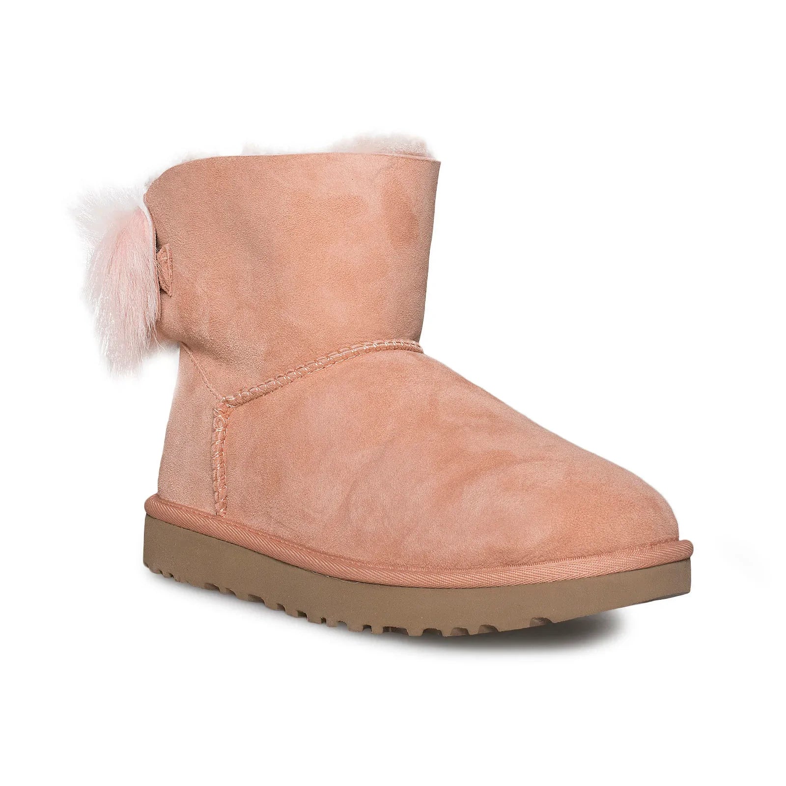 UGG Fluff Bow Mini Suntan Boots - Women's