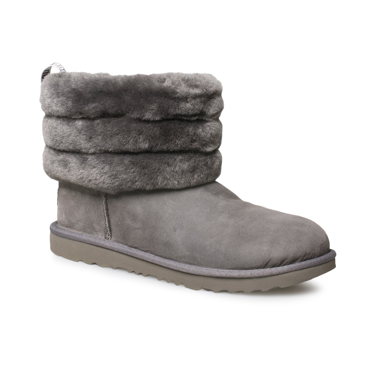 UGG Fluff Mini Quilted Charcoal Boots - Youth