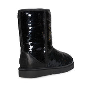 UGG Classic Short Sequin Black Boots - Women's