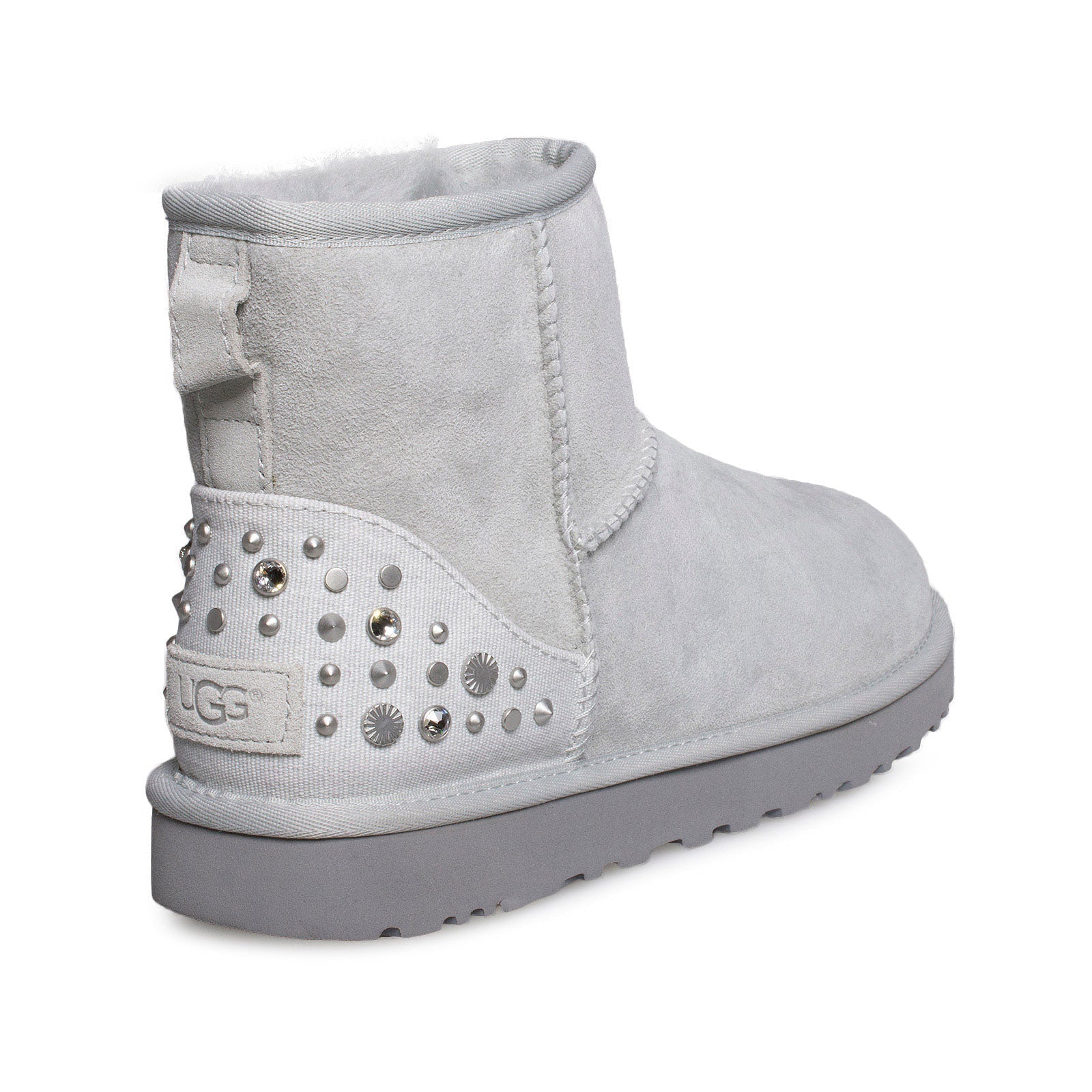 UGG Classic Mini Studded Bling Grey Violet Boots - Women's