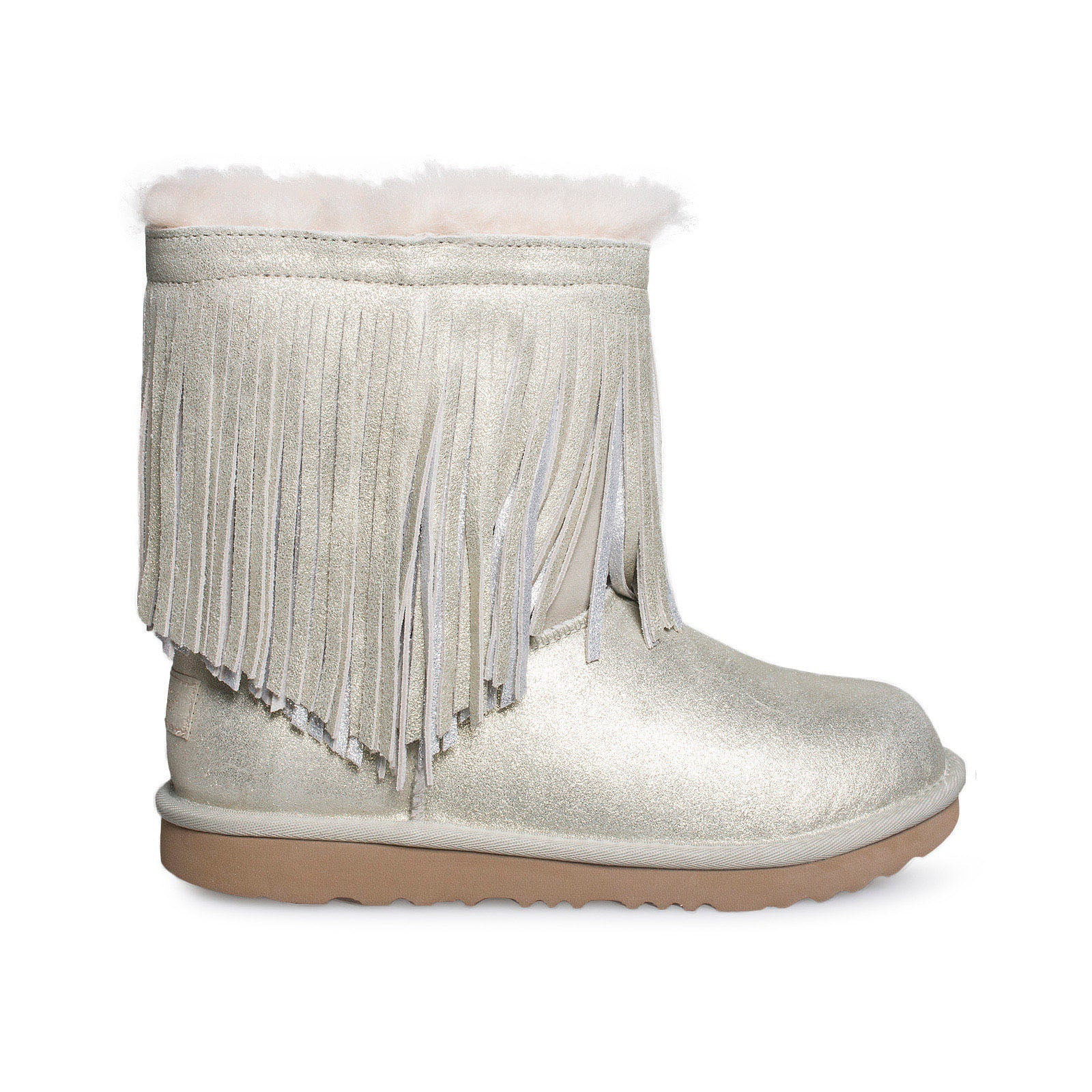 UGG Classic Short II Fringe Gold Boots - Youth's