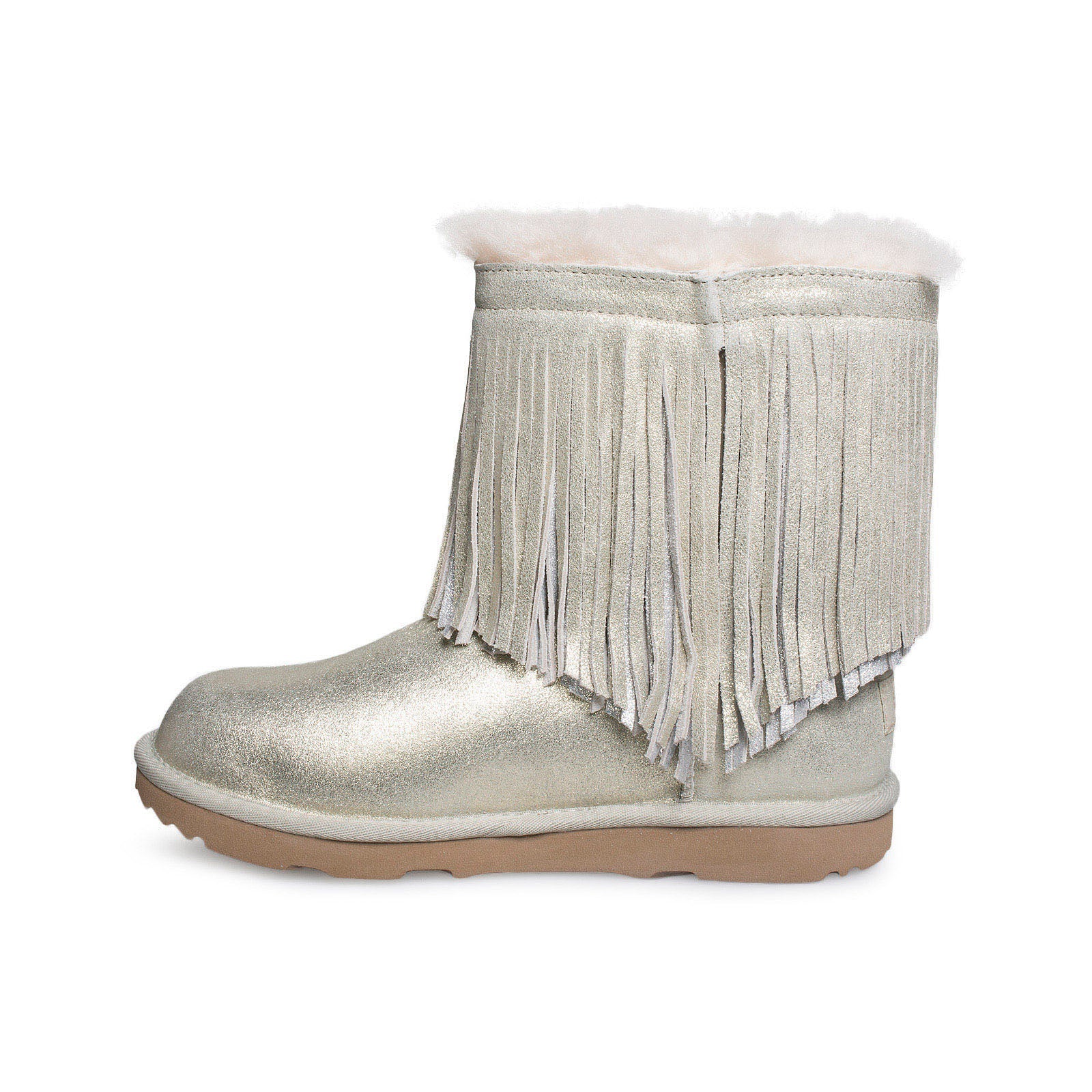 UGG Classic Short II Fringe Gold Boots - Youth's