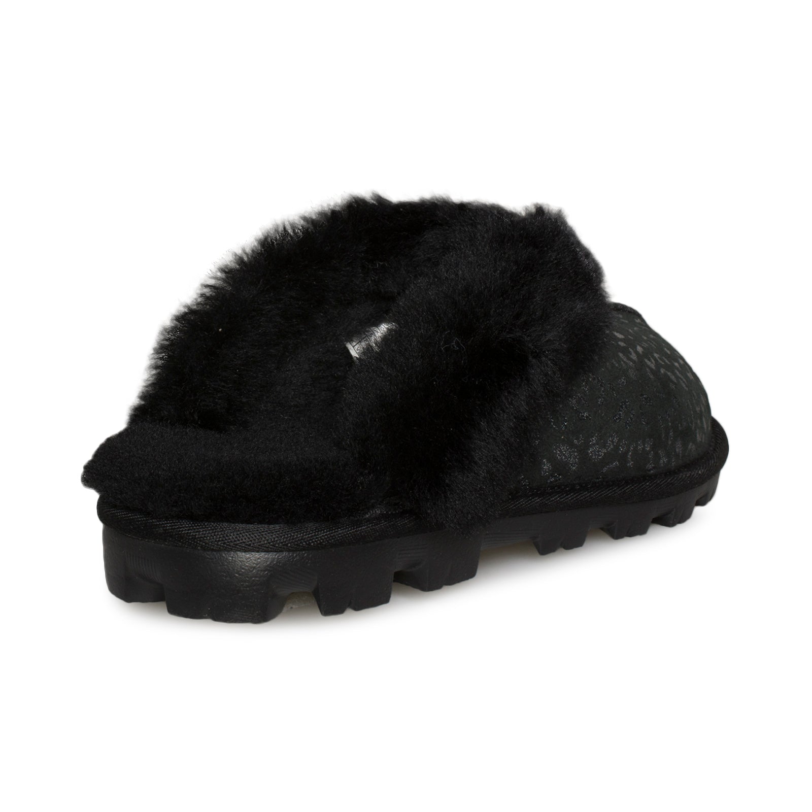 UGG Coquette Snow Leopard Black Slippers - Women's