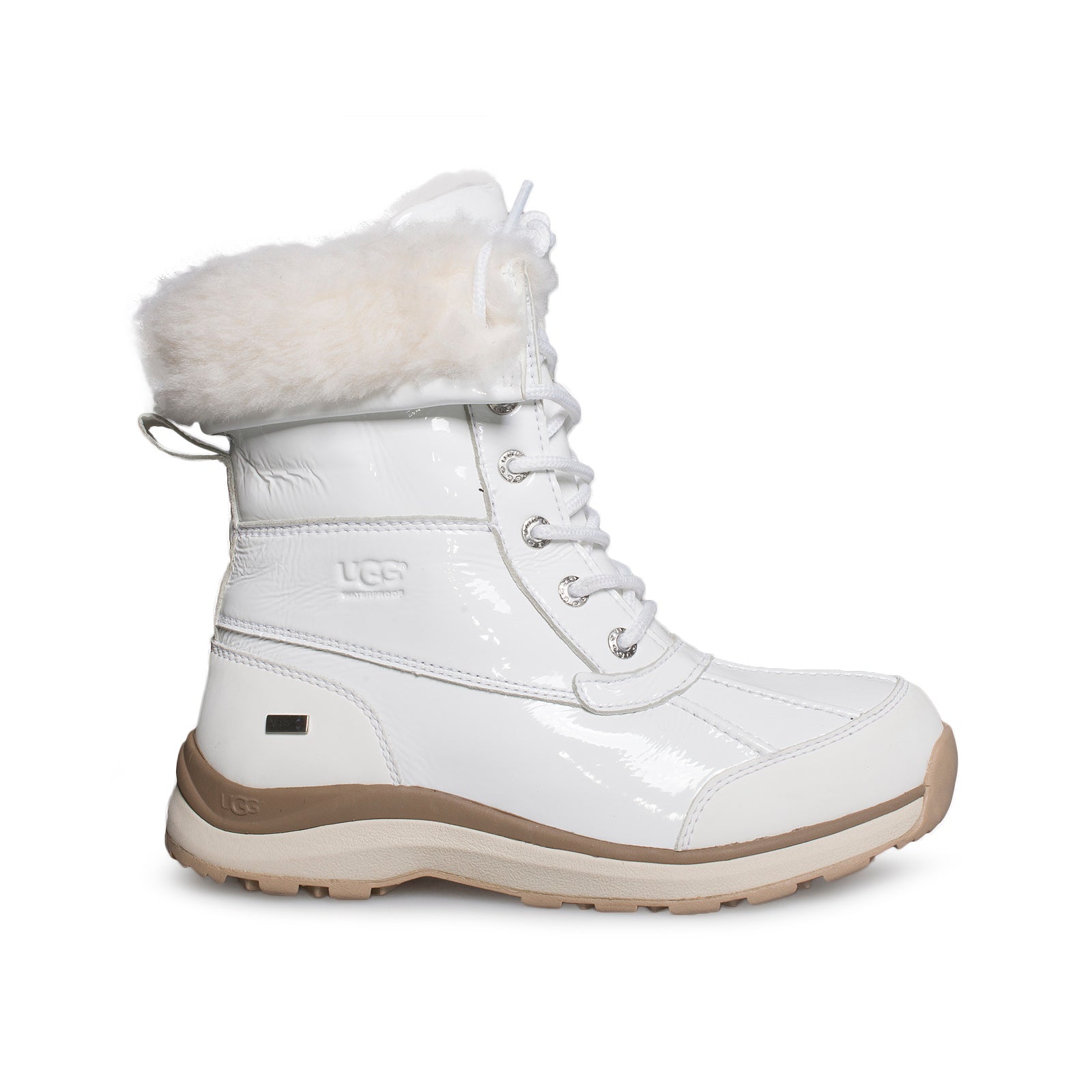 UGG Adirondack III Patent Leather White Boots - Women's