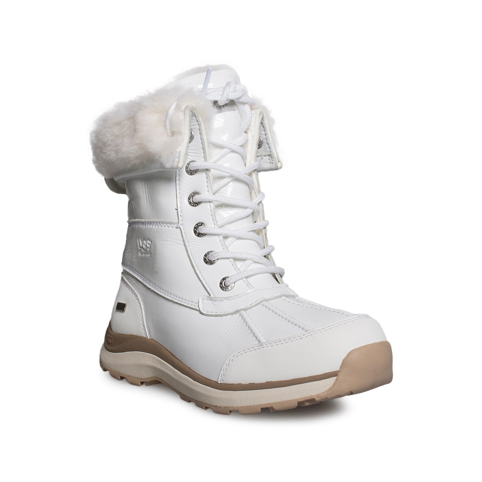 UGG Adirondack III Patent Leather White Boots - Women's