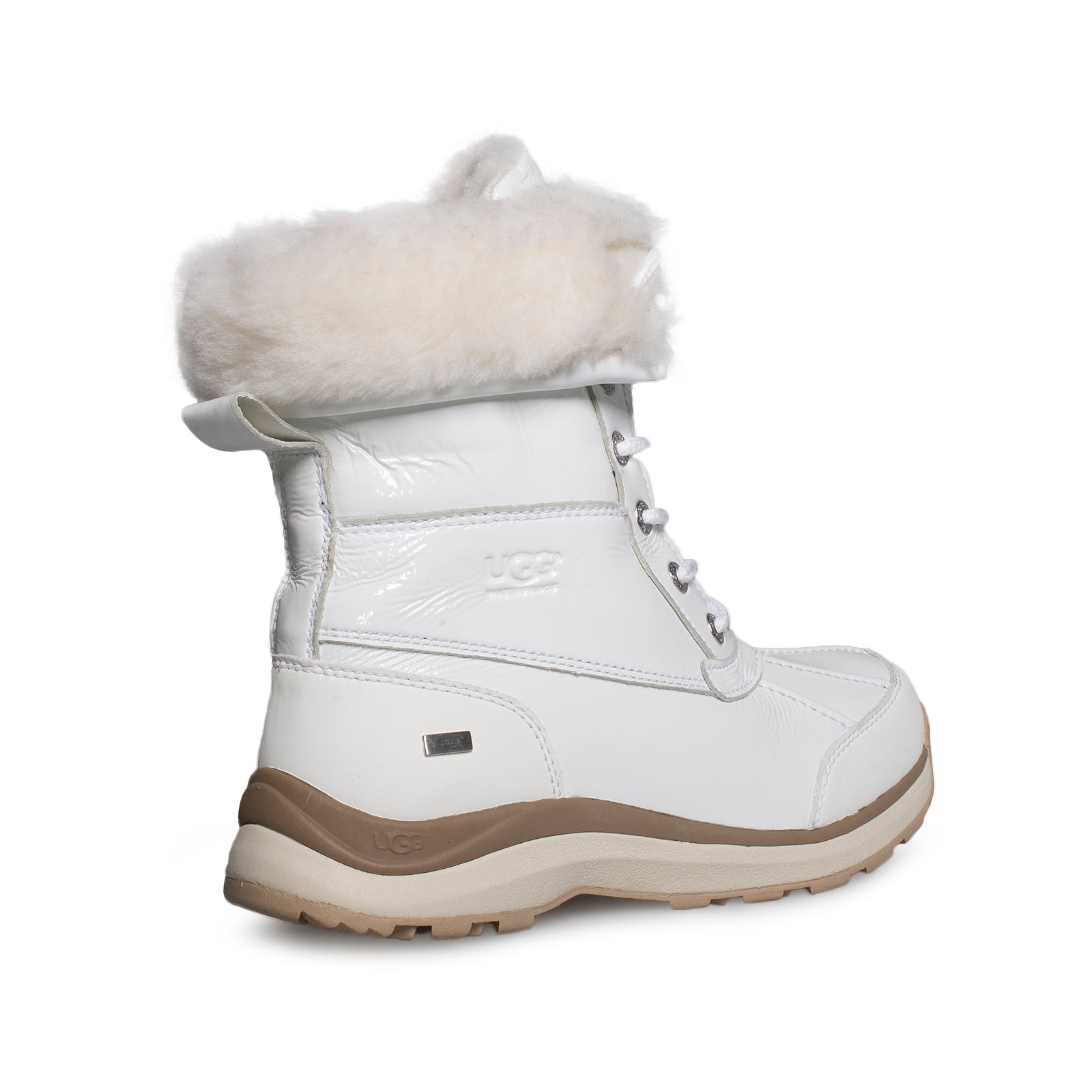 UGG Adirondack III Patent Leather White Boots - Women's