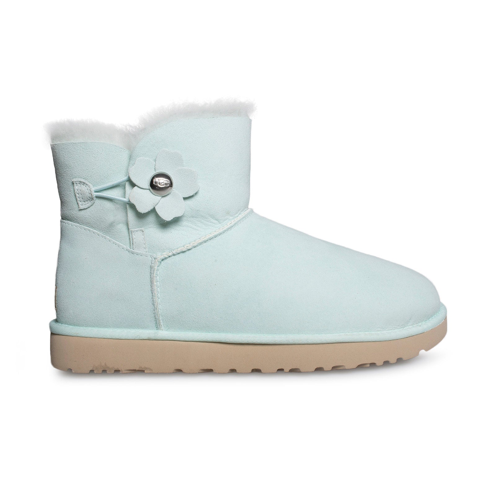 UGG Mini Bailey Button Poppy Aqua Boots - Women's