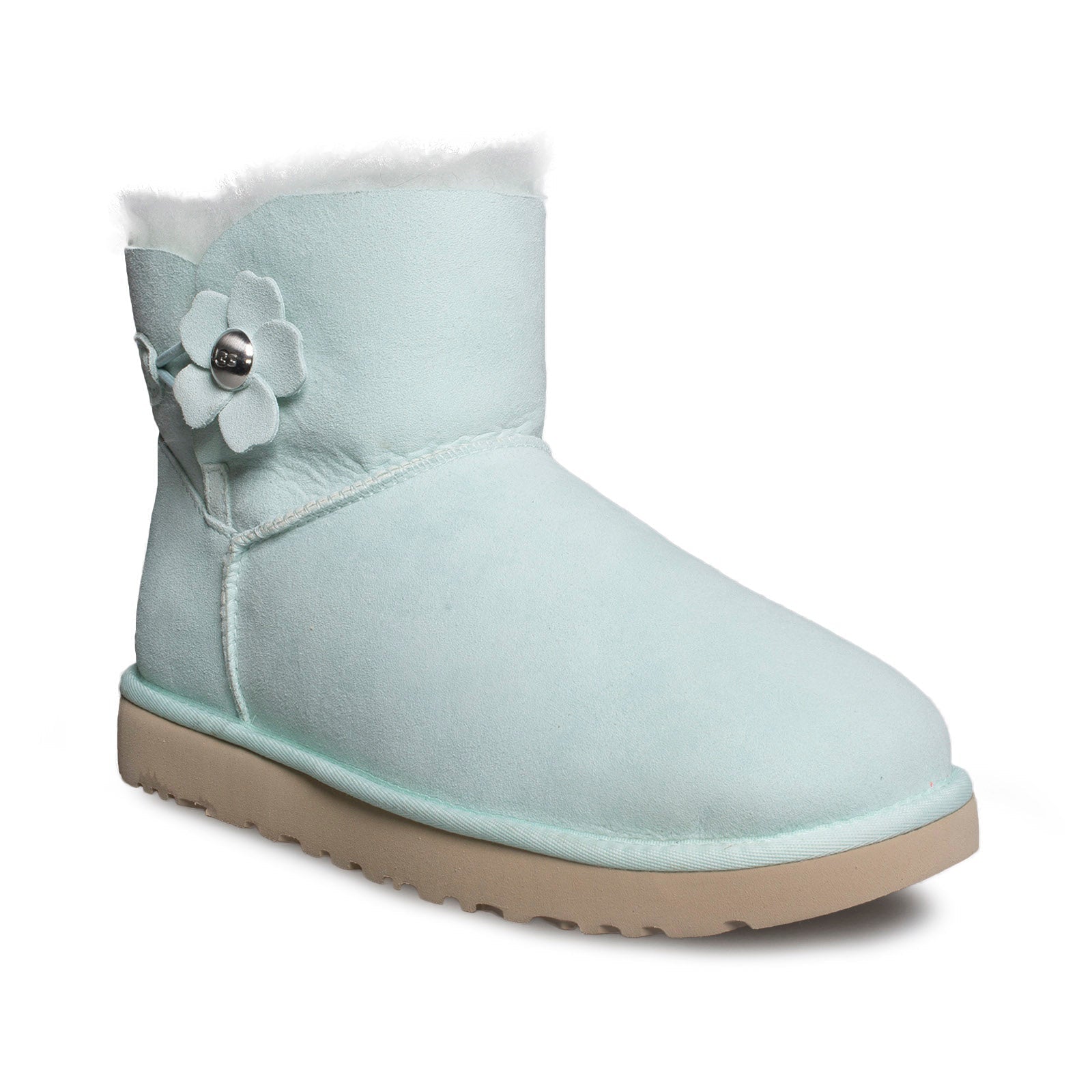 UGG Mini Bailey Button Poppy Aqua Boots - Women's