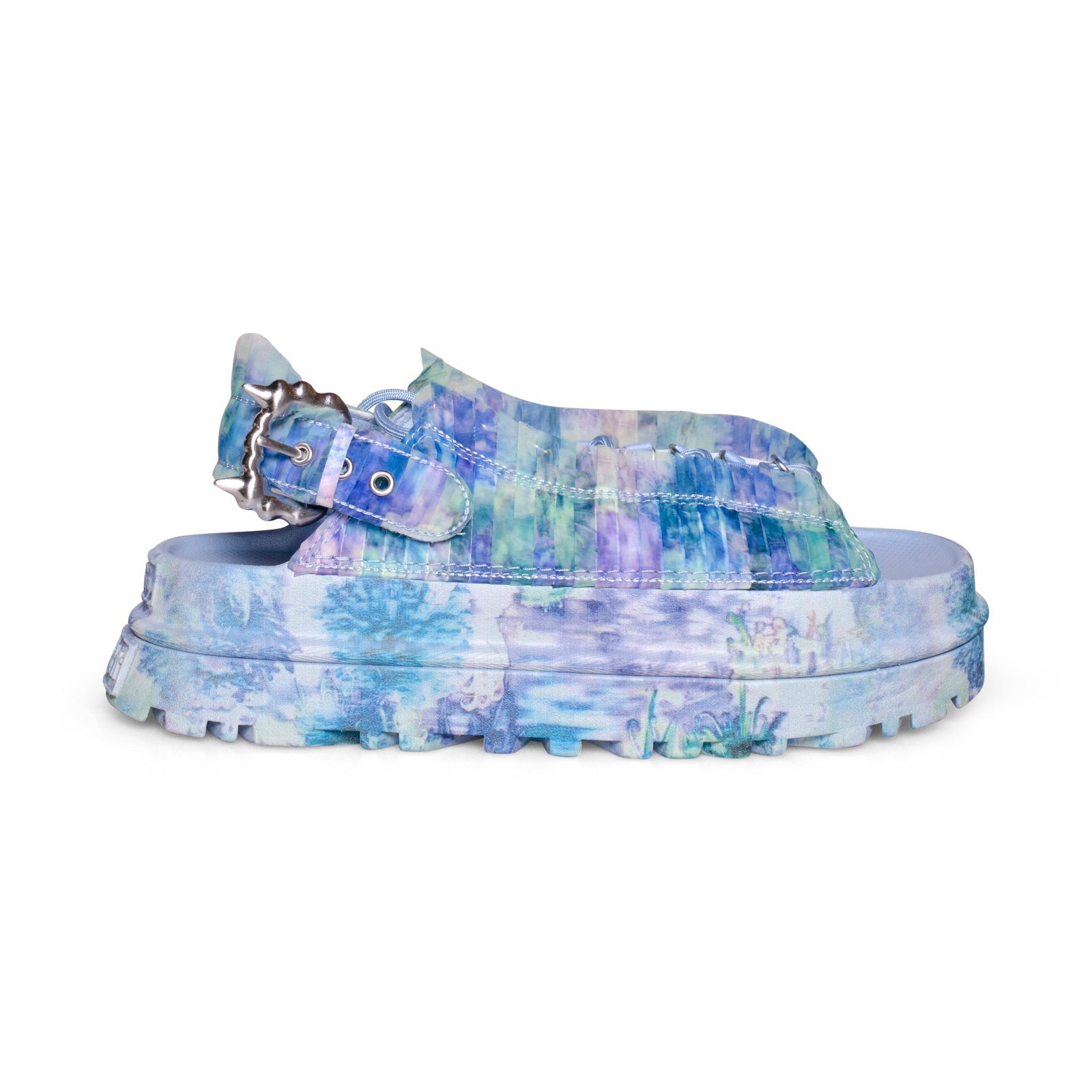 UGG x Collina Strada Goldenglow Platform Blue Floral Sandals - Women's