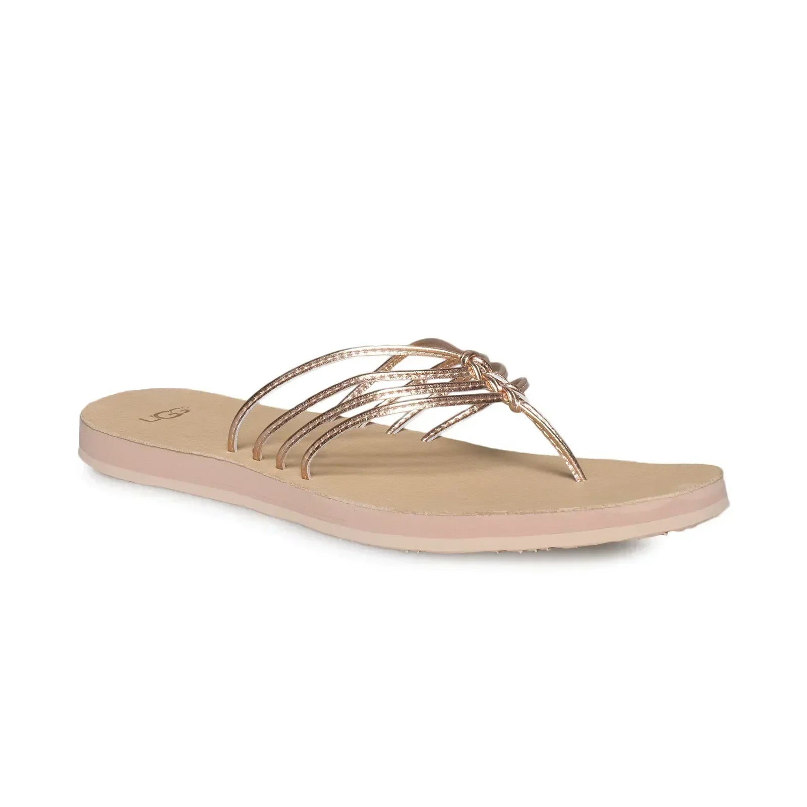 UGG Heina Metallic Rose Gold Flip Flops - Women's