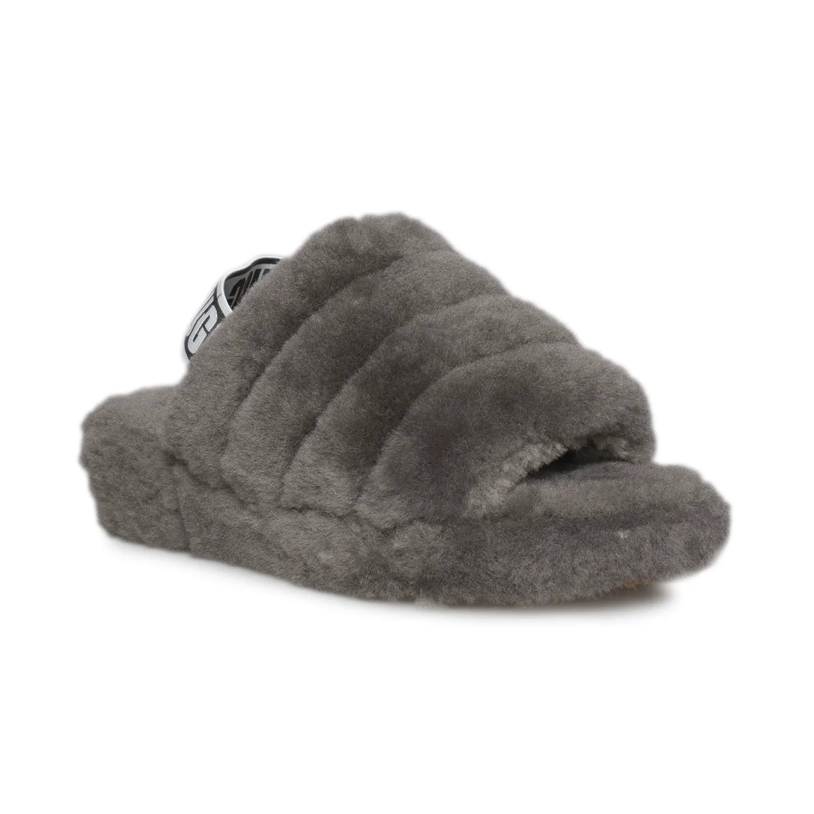 UGG Fluff Yeah Slide Charcoal Slippers - Women's