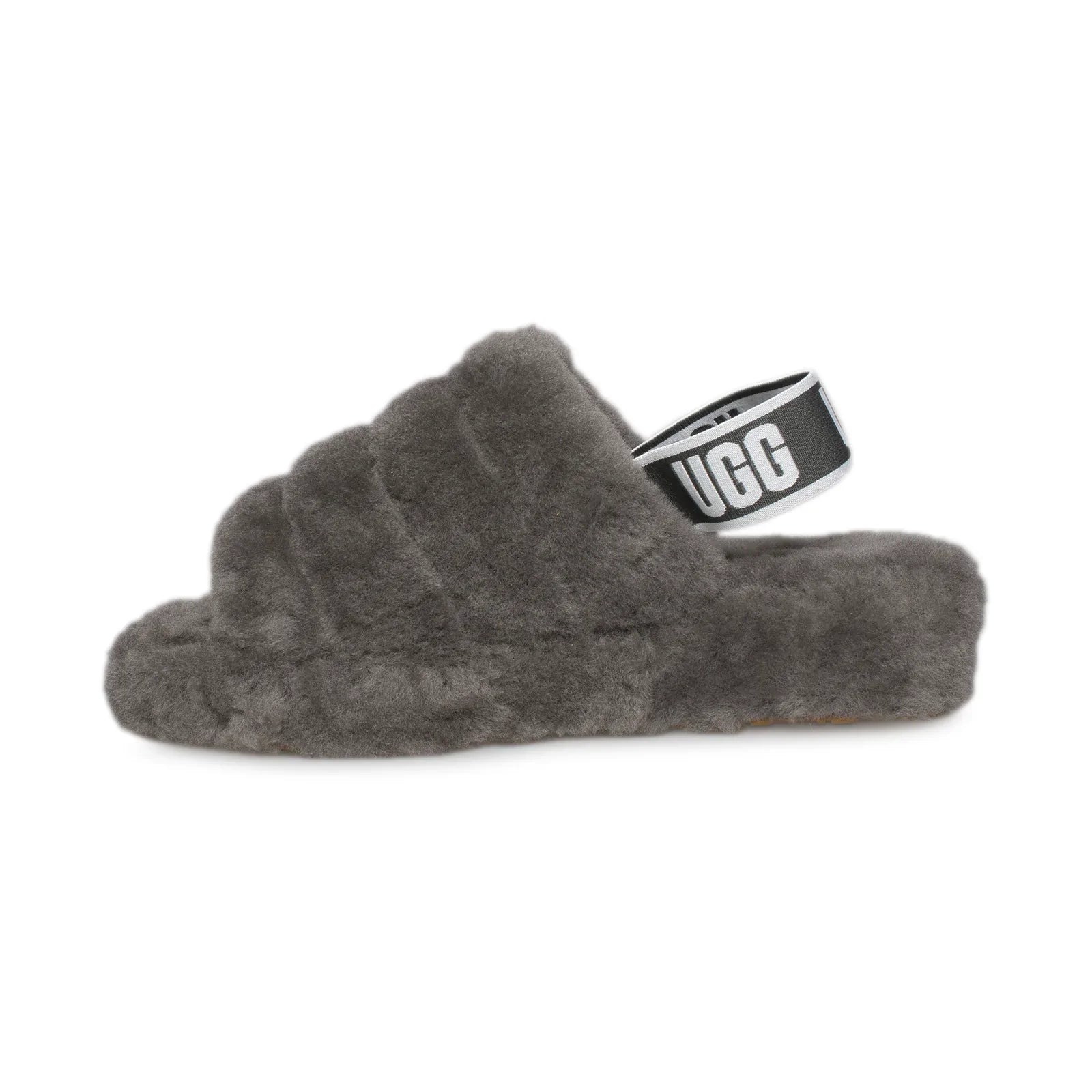 UGG Fluff Yeah Slide Charcoal Slippers - Women's