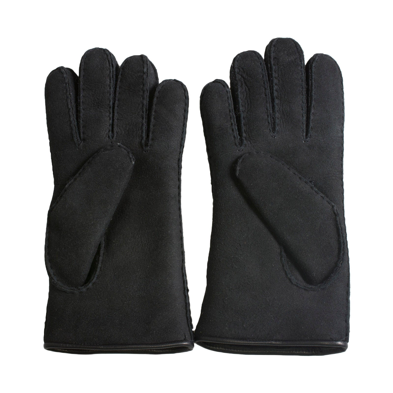 UGG Casual With Leather Logo Black Gloves - Men's