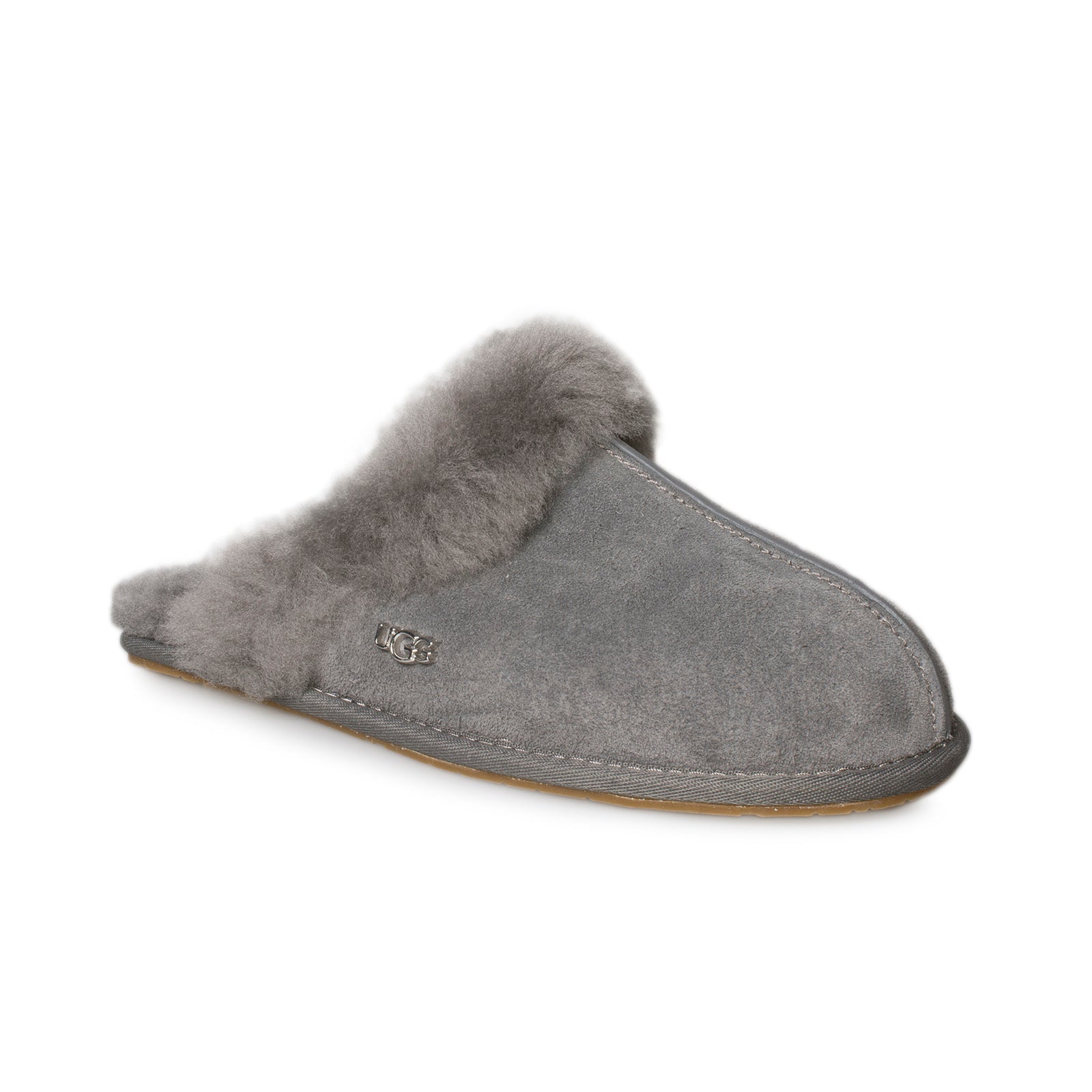 UGG Scuffette II Metal Logo Charcoal Slippers - Women's