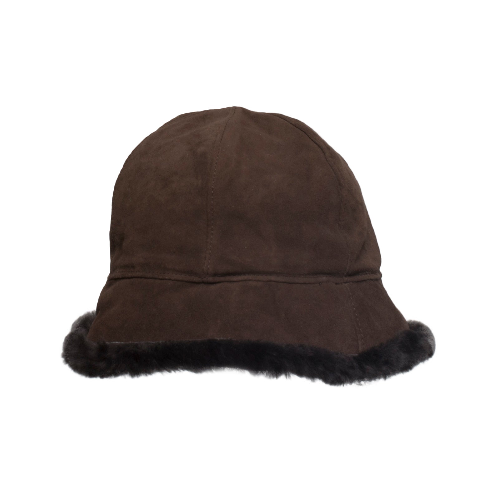 UGG Suede Fleece Lined Cloche Chocolate Hat - Women's