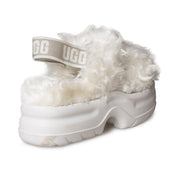 UGG Fluff Sugar Platform White Sandals - Women's