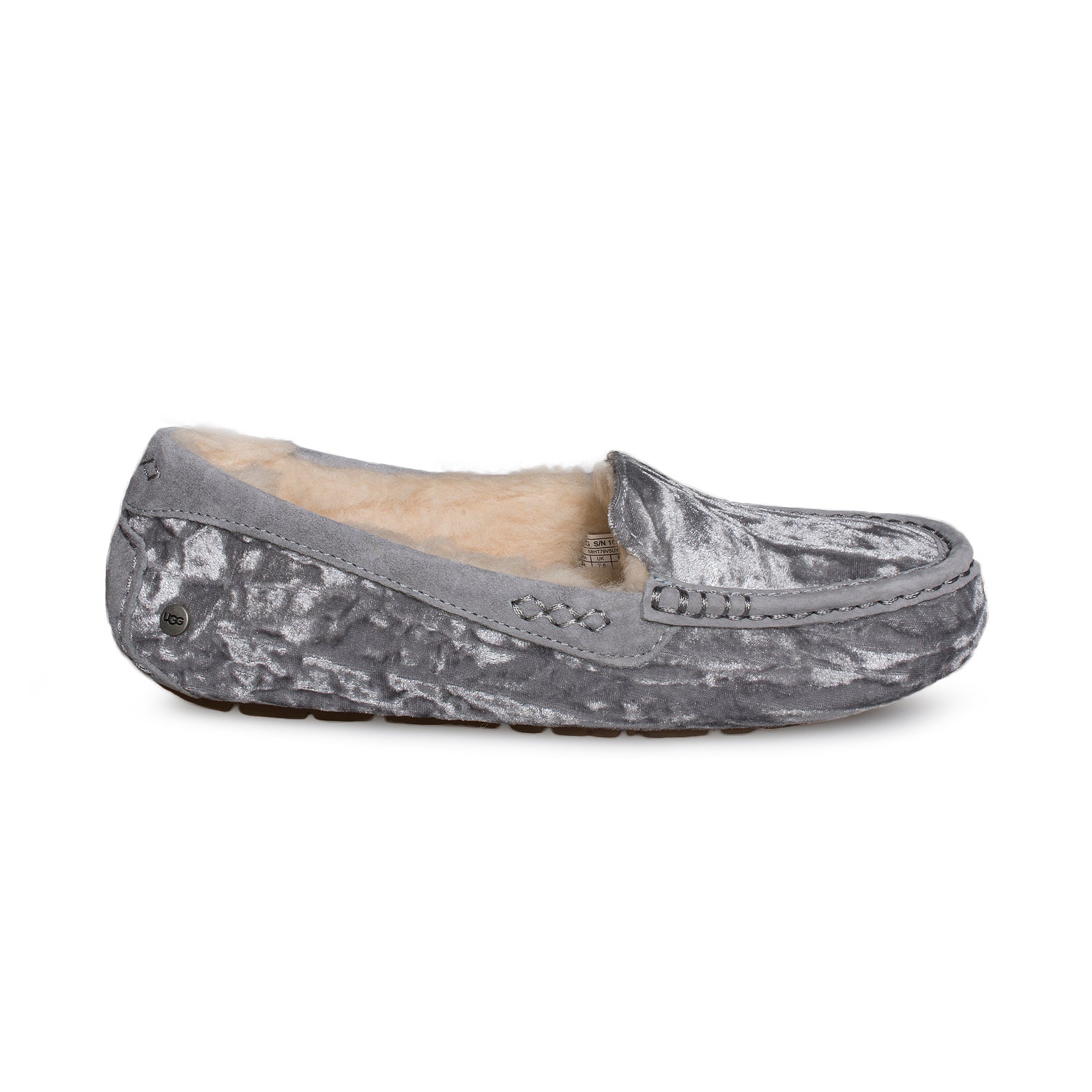 UGG Ansley Crushed Velvet Silver Slippers - Women's