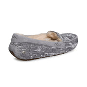 UGG Ansley Crushed Velvet Silver Slippers - Women's