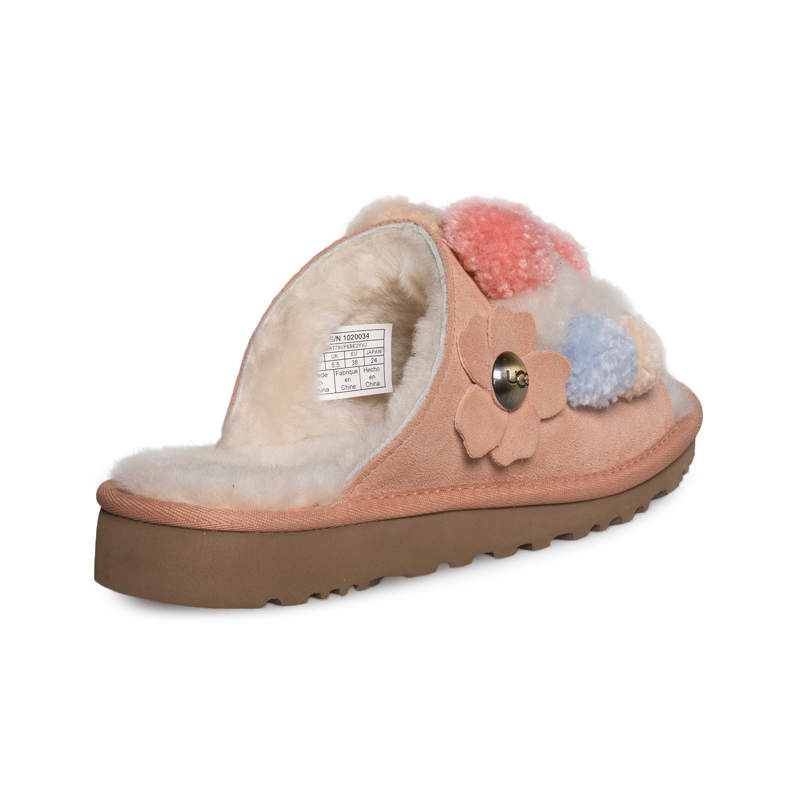 UGG Clio Pom Pom Slide Suntan Slippers - Women's