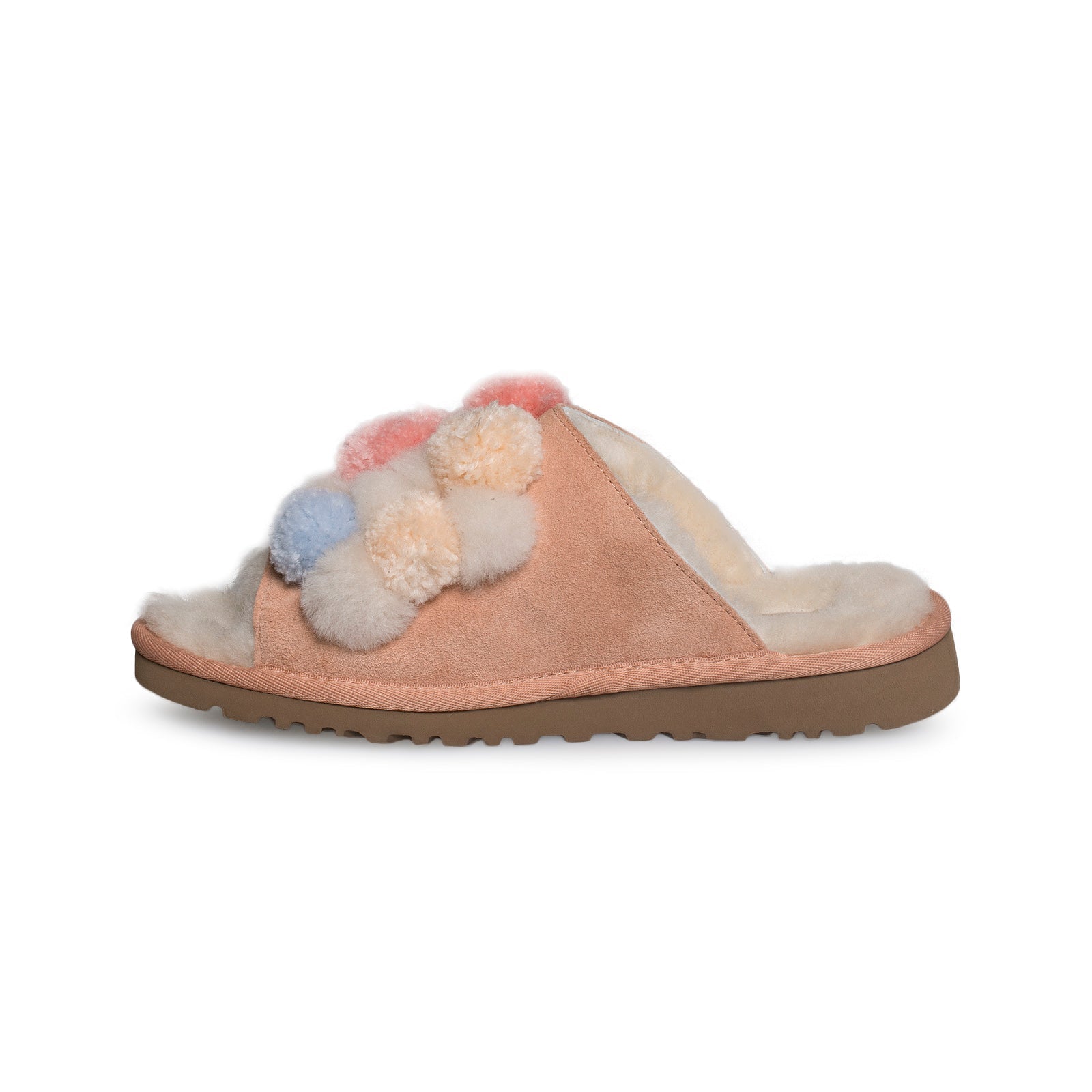 UGG Clio Pom Pom Slide Suntan Slippers - Women's