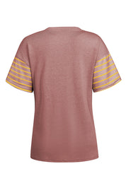 Striped Round Neck Short Sleeve T-Shirt