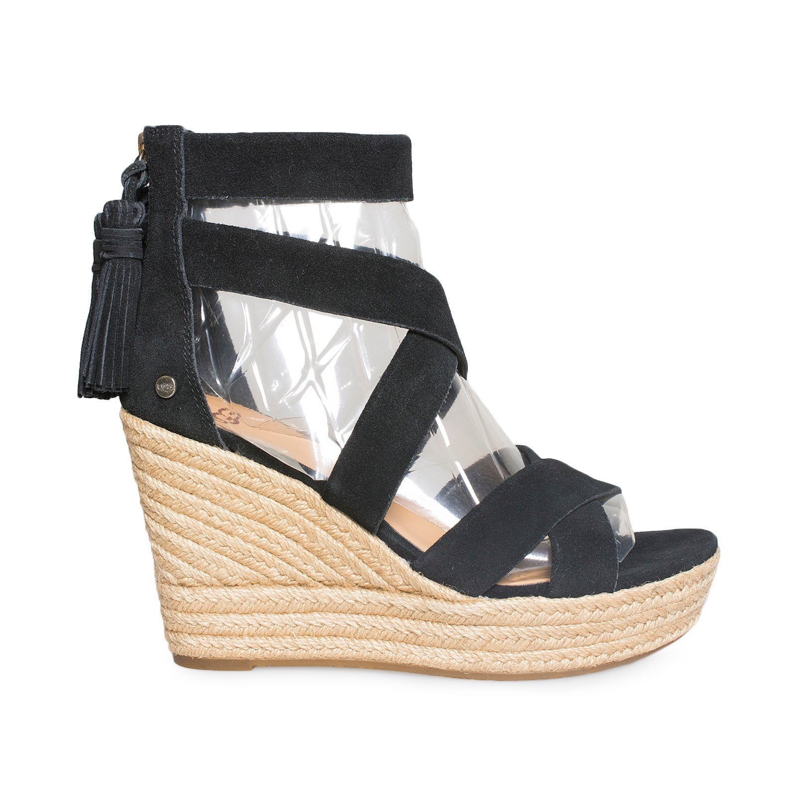 UGG Raquel Black Wedge Sandals - Women's