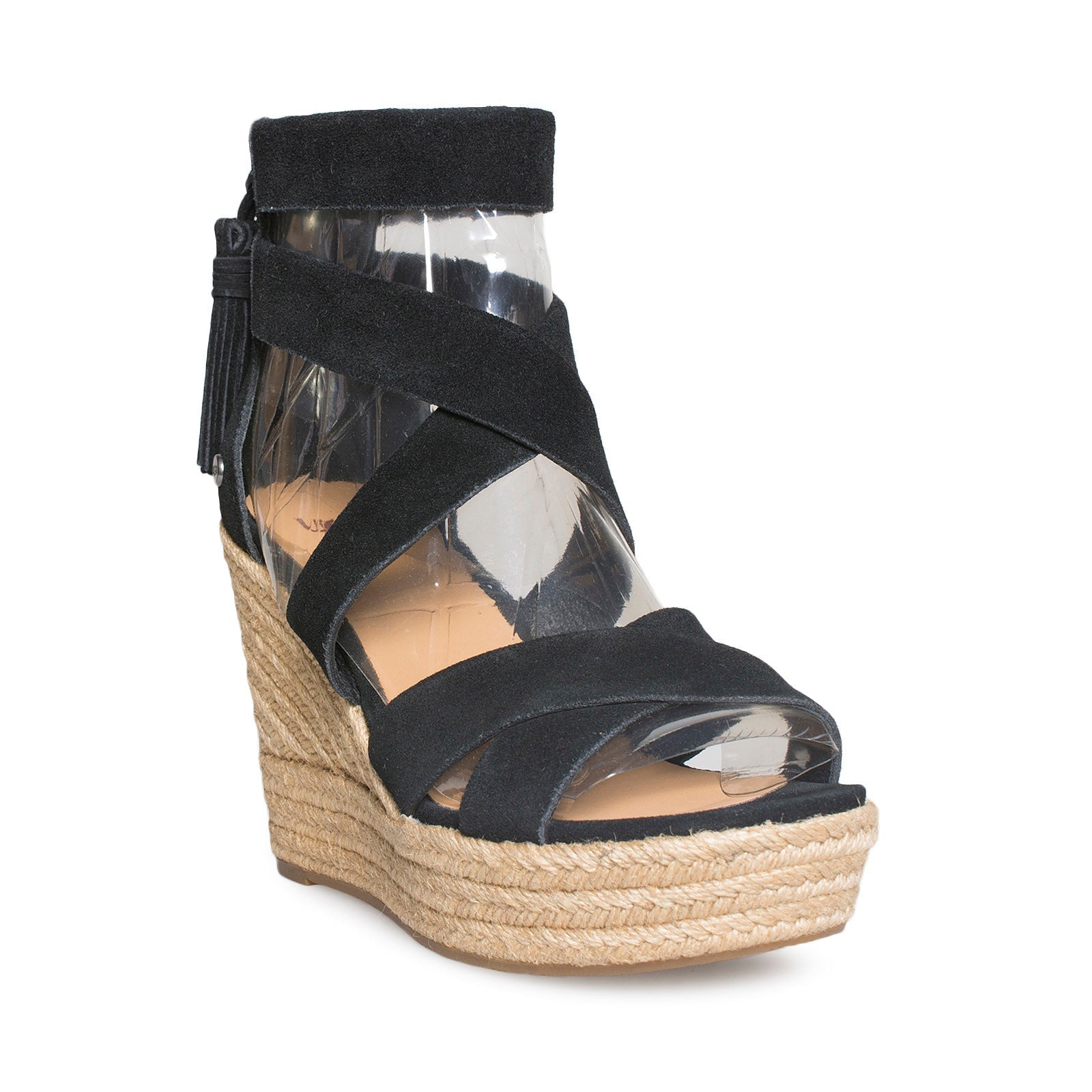 UGG Raquel Black Wedge Sandals - Women's