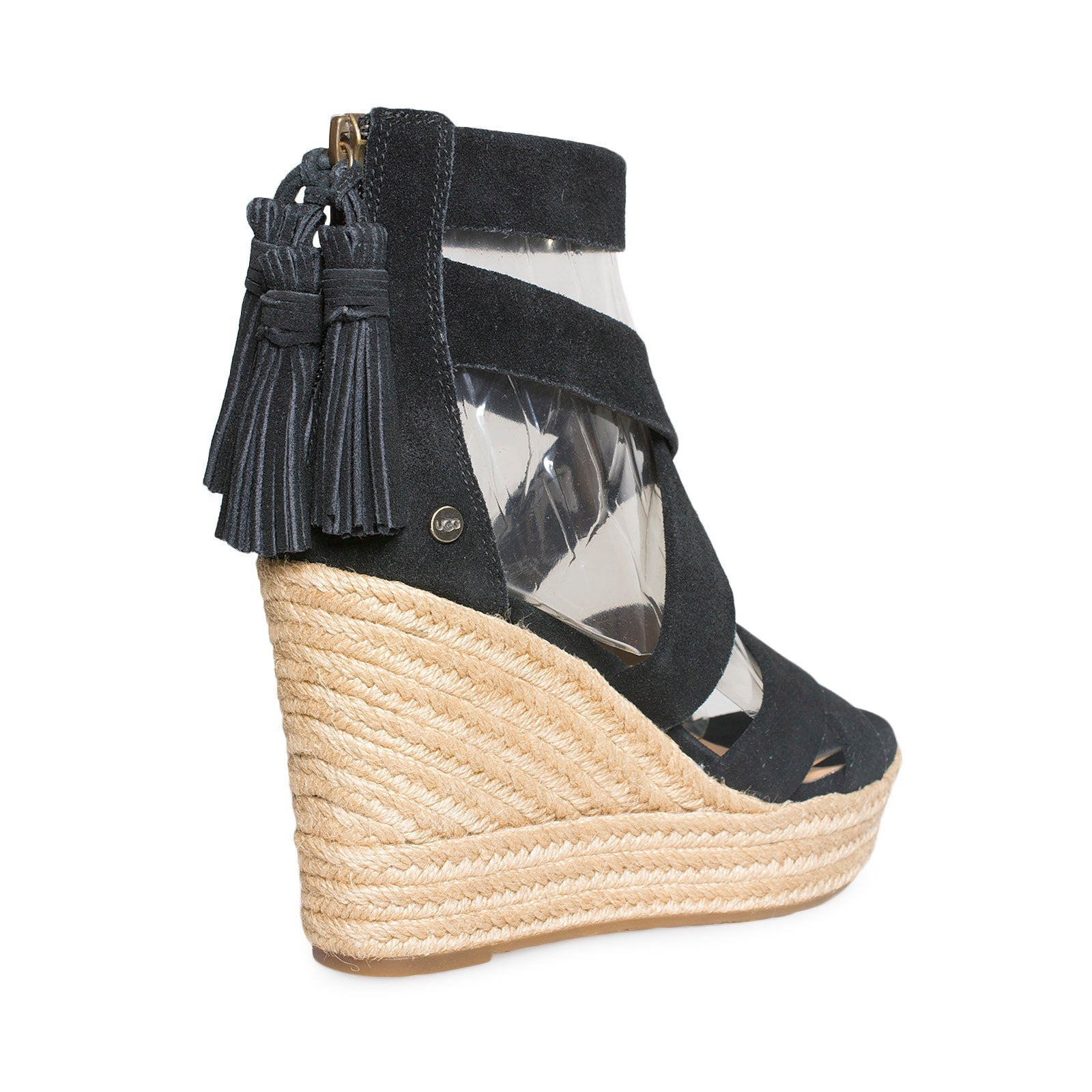 UGG Raquel Black Wedge Sandals - Women's