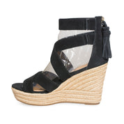 UGG Raquel Black Wedge Sandals - Women's