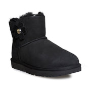 UGG Mini Bailey Button Poppy Black Boots - Women's