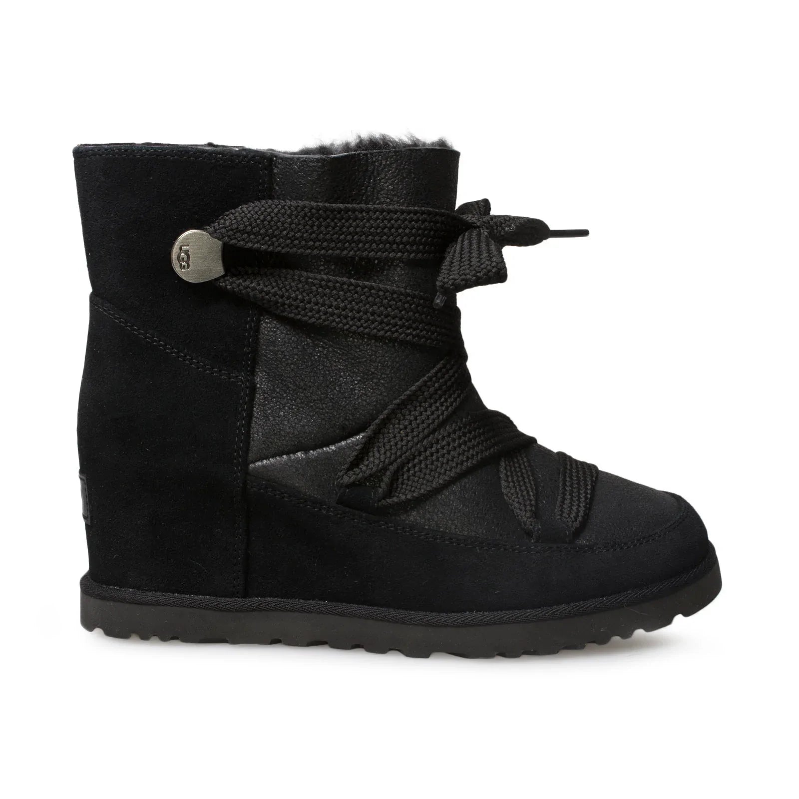 UGG Classic Femme Lace Up Black Boots - Women's