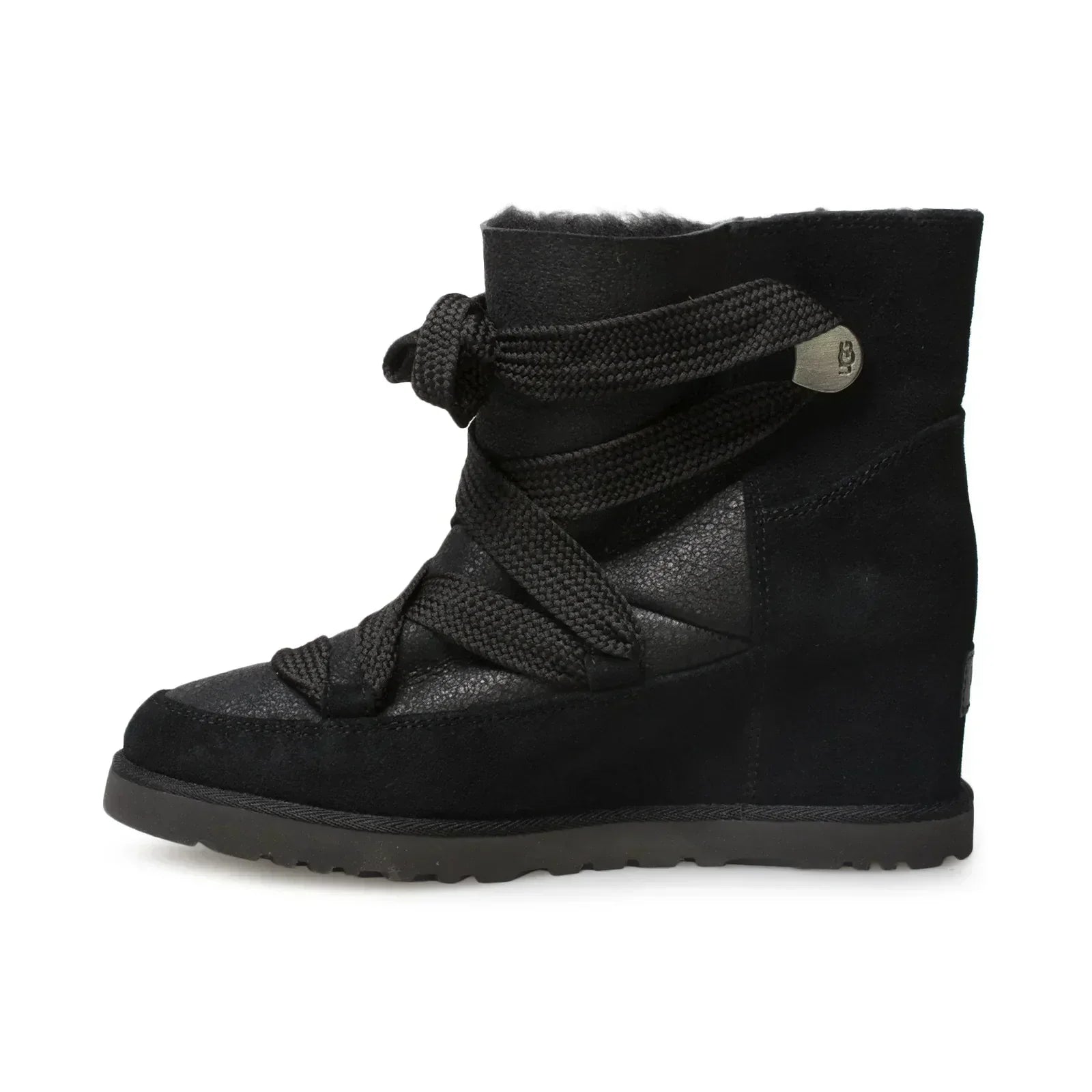 UGG Classic Femme Lace Up Black Boots - Women's