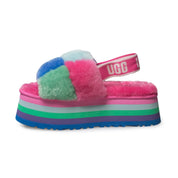 UGG Disco Checker Pride Rainbow Blue Sandals - Women's