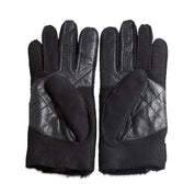 UGG Sheepskin Snap Tab Black Gloves - Men's