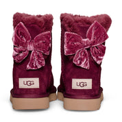 UGG Mini Bailey Bow Crushed Velvet Wild Grape Boots - Women's