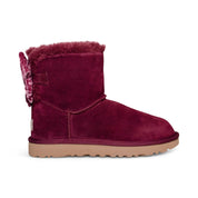 UGG Mini Bailey Bow Crushed Velvet Wild Grape Boots - Women's