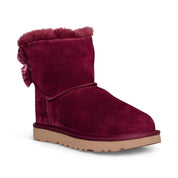 UGG Mini Bailey Bow Crushed Velvet Wild Grape Boots - Women's