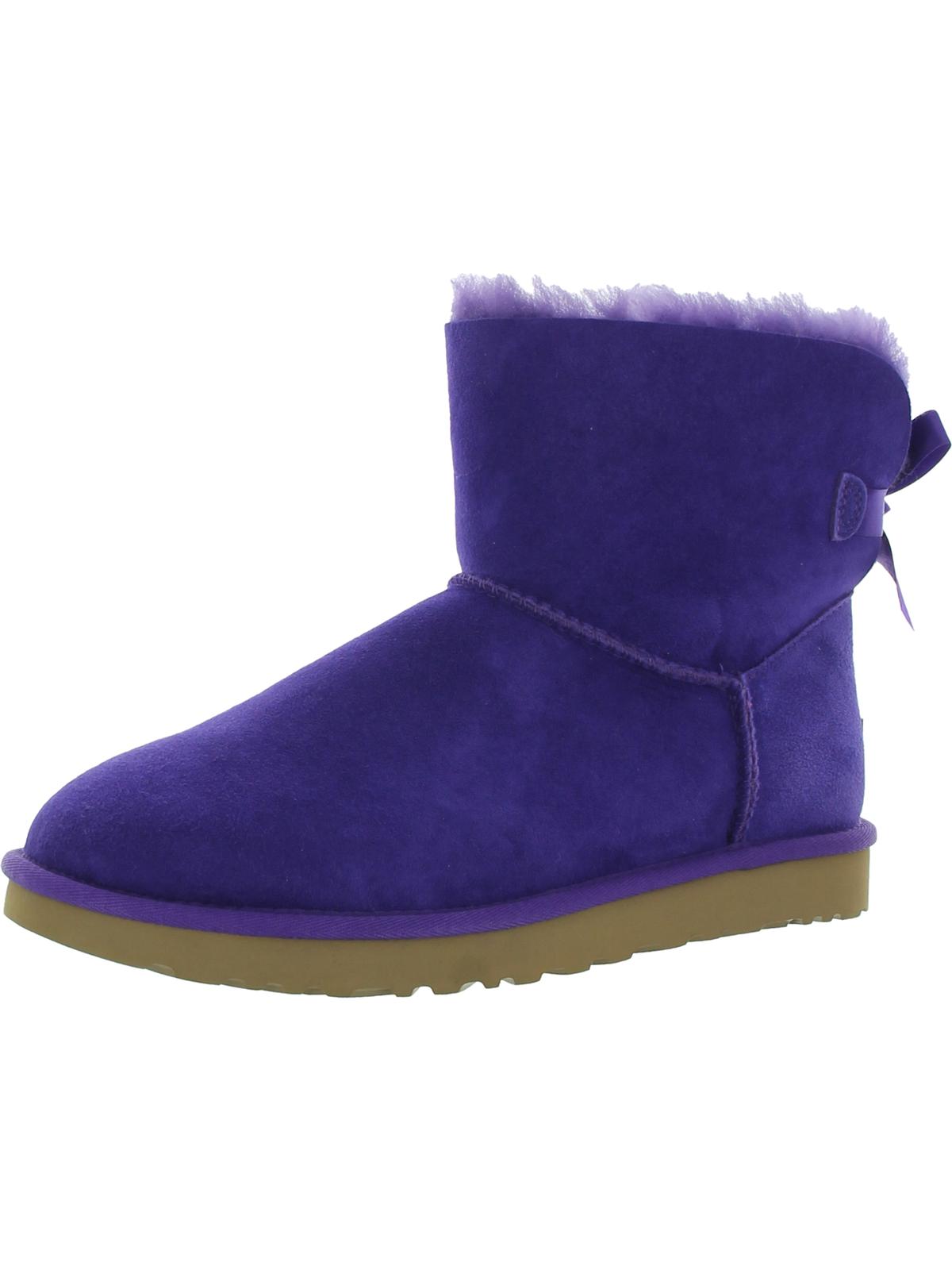 Mini Bailey Bow II Womens Suede Shearling Winter Boots