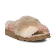 UGG Patchwork Fluff Slide Chestnut Slippers - Women's