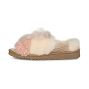 UGG Patchwork Fluff Slide Chestnut Slippers - Women's