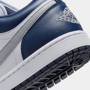 Air Jordan 1 Retro Low Midnight Navy Mens Lifestyle Shoes (White/Midnight Navy/Wolf Grey)