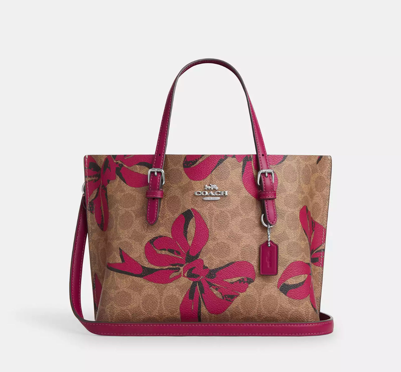 Coach Mollie Tote Bag 25 In Signature Canvas With Bow Print