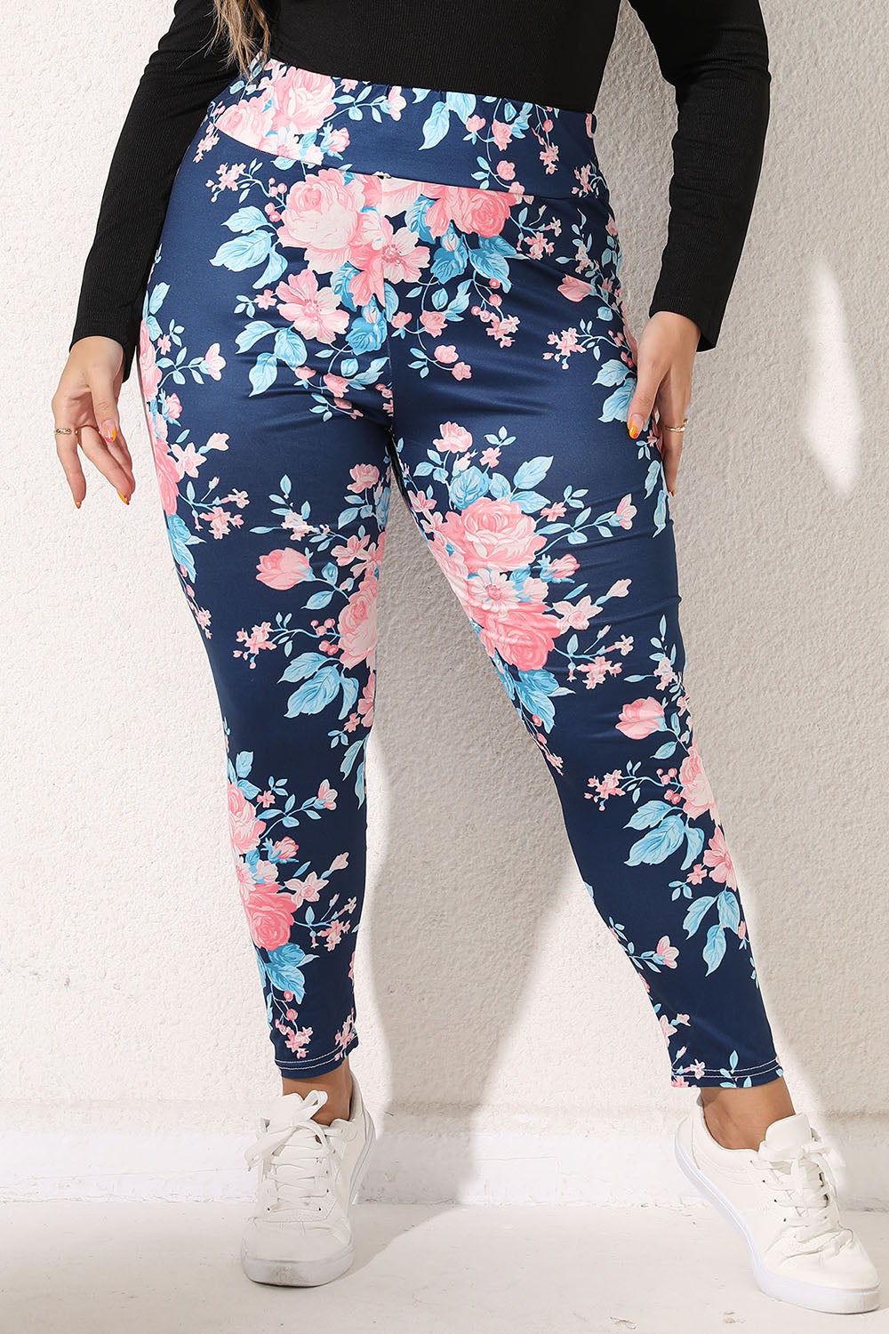 Plus Size Floral Print Legging