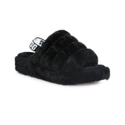 UGG Fluff Yeah Slide Black Slippers - Youth