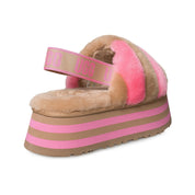 UGG Disco Slide Chestnut Pink Rose Combo Slippers - Women's