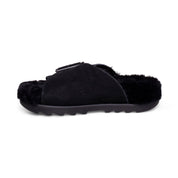 UGG Outslide Buckle Black Slippers - Women's