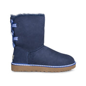 UGG Bailey Bow Gingham Navy Boots - Women's